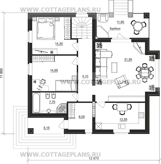 Поэтажные планы проект дома 08-45 общ. площадь 191,45 м2