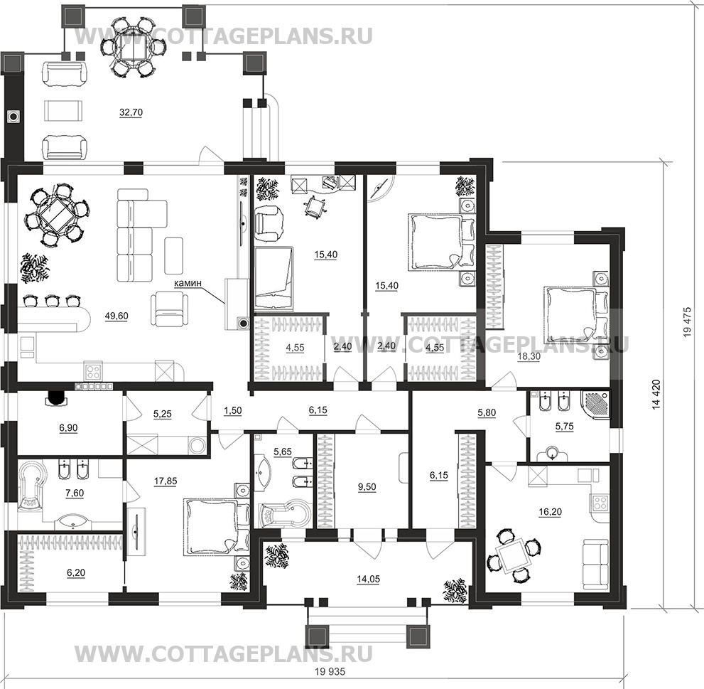Поэтажные планы проект дома 902-53 общ. площадь 213,10 м2