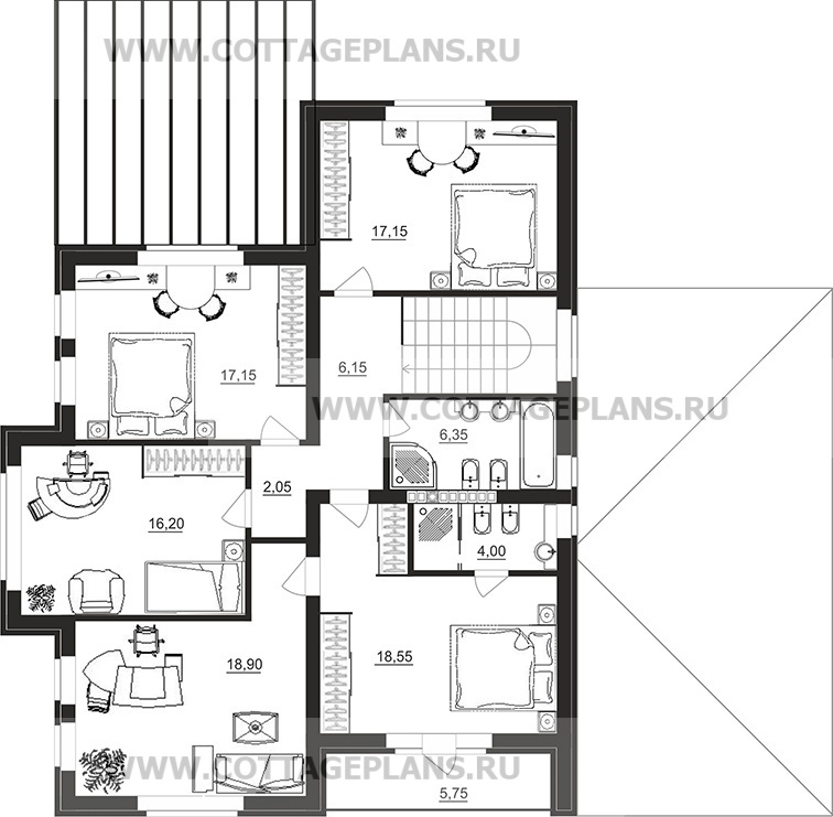 Поэтажные планы проект дома 98-54 общ. площадь 345,75 м2