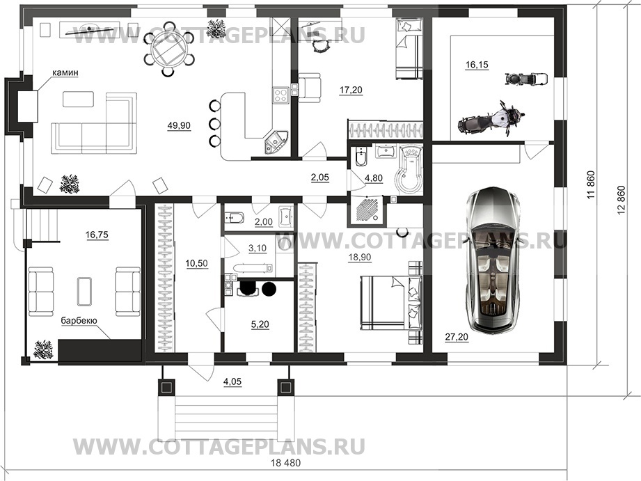 Поэтажные планы проект дома 700-74 общ. площадь 157,00м2