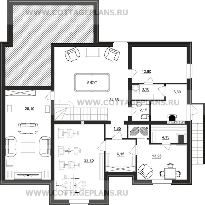 Поэтажные планы проект дома 08-21 общ. площадь 264,70 м2