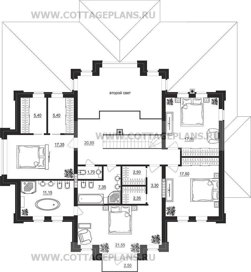 Поэтажные планы проект дома 201-28 общ. площадь 422,95 м2