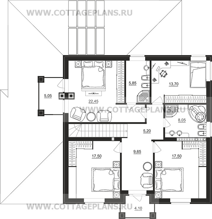 Поэтажные планы проект дома 76-24 общ. площадь 352,15 м2