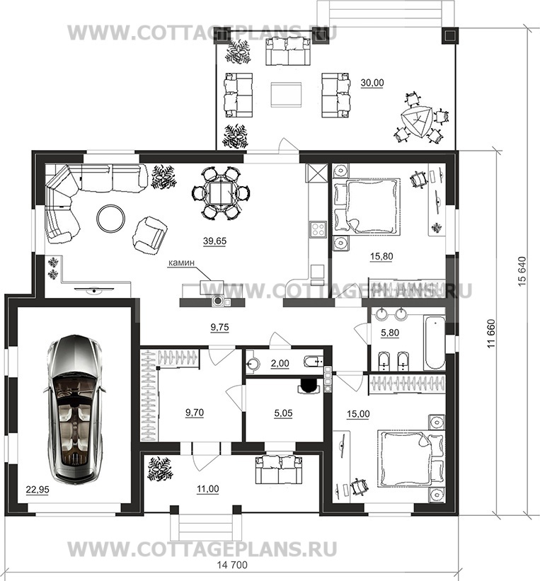 Поэтажные планы проект дома 07-47 общ. площадь 125,70 м2