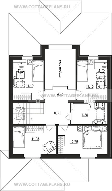 Поэтажные планы проект дома 206-21 общ. площадь 139,55 м2
