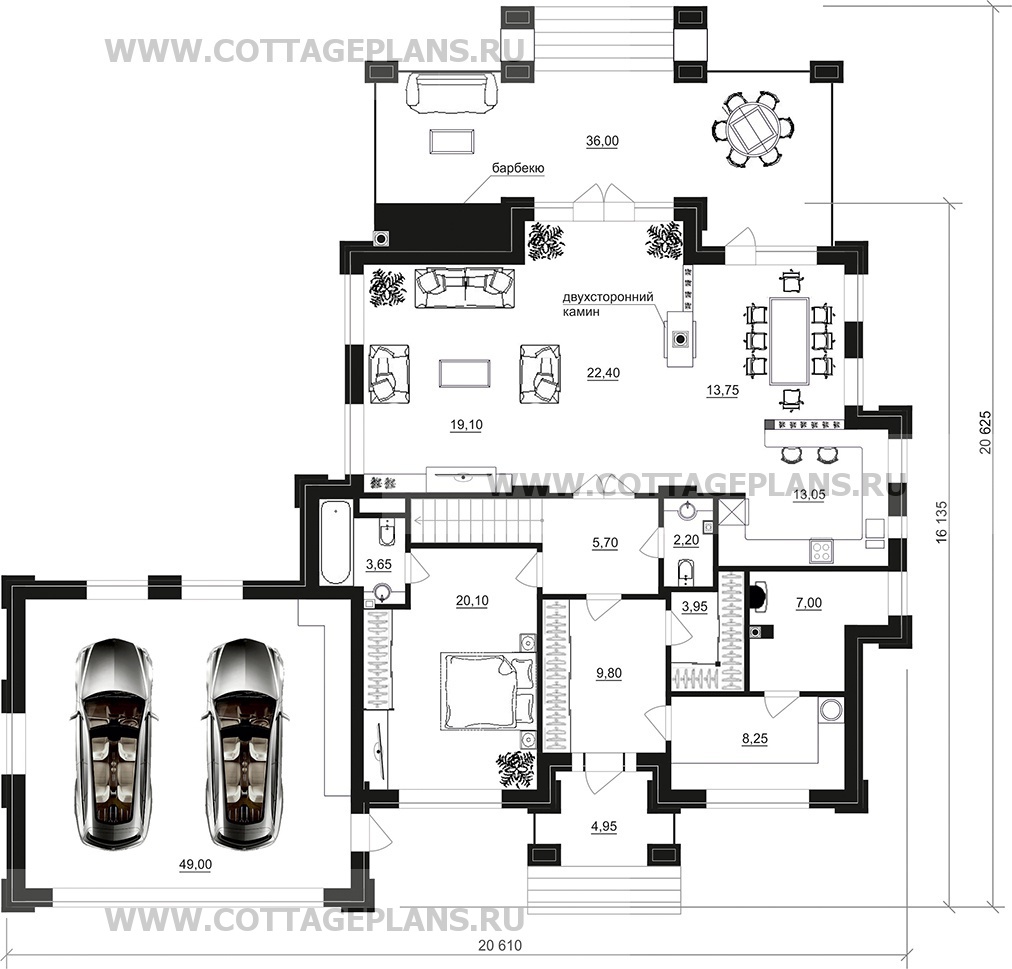 Поэтажные планы проект дома 200-95 общ. площадь 303,95 м2