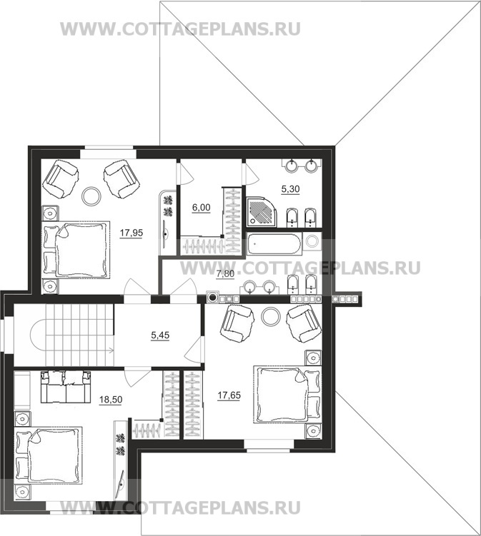 Поэтажные планы проект дома 17-53 общ. площадь 357,25 м2
