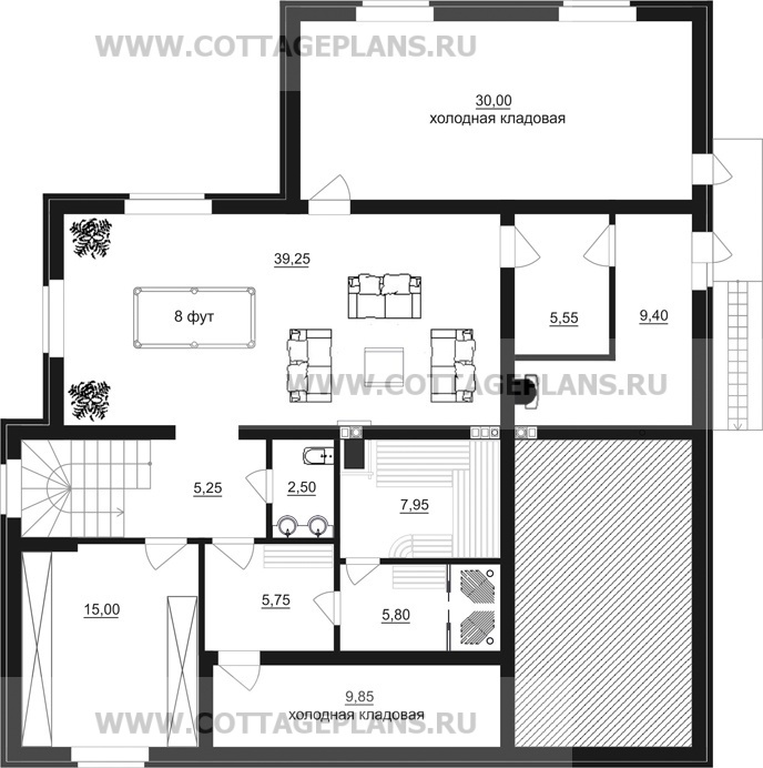 Поэтажные планы проект дома 84-01 общ. площадь 334,75 м2