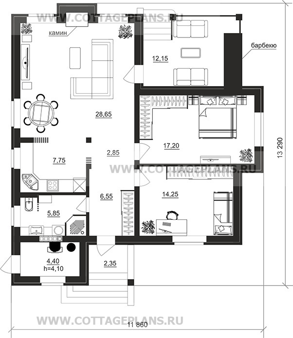 Поэтажные планы проект дома 902-76 общ. площадь 87,15м2