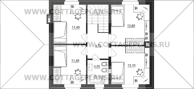 Поэтажные планы проект дома 92-35 общ. площадь 159,15 м2