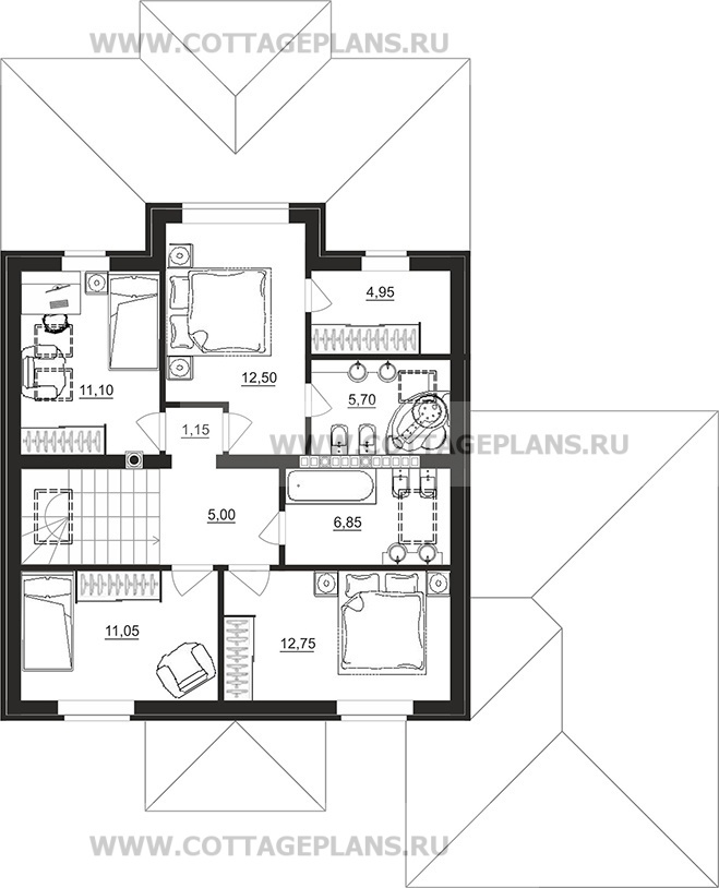 Поэтажные планы проект дома 78-85 общ. площадь 270,80 м2
