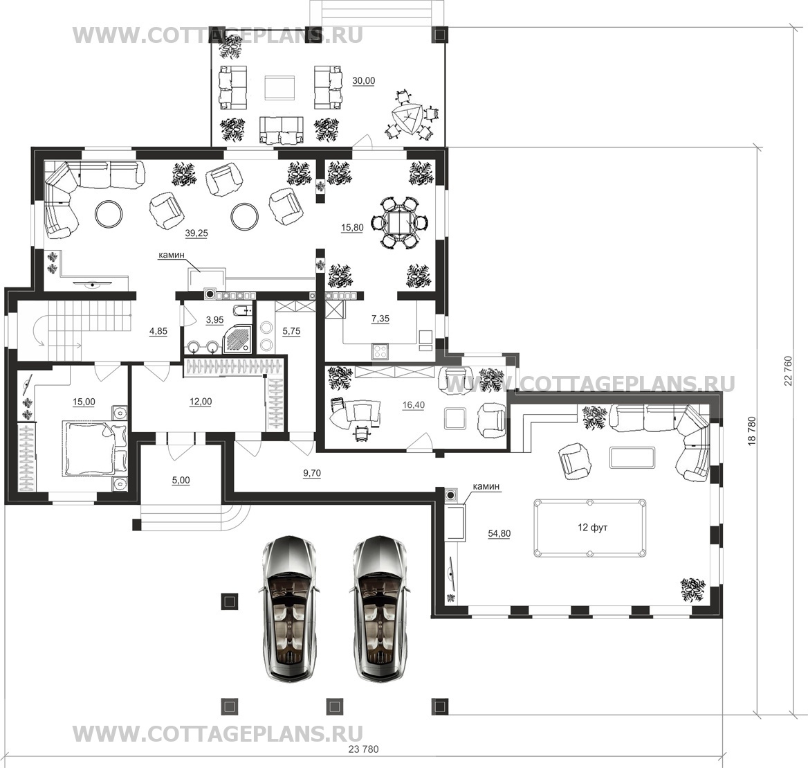 Поэтажные планы проект дома 17-75 общ. площадь 517,95 м2