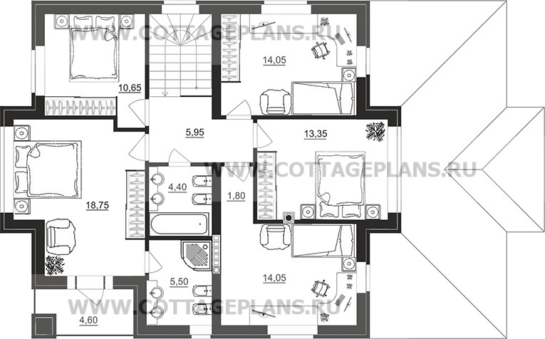 Поэтажные планы проект дома 29-80 общ. площадь 173,60 м2