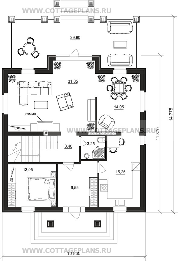 Поэтажные планы проект дома 78-28 общ. площадь 263,00 м2