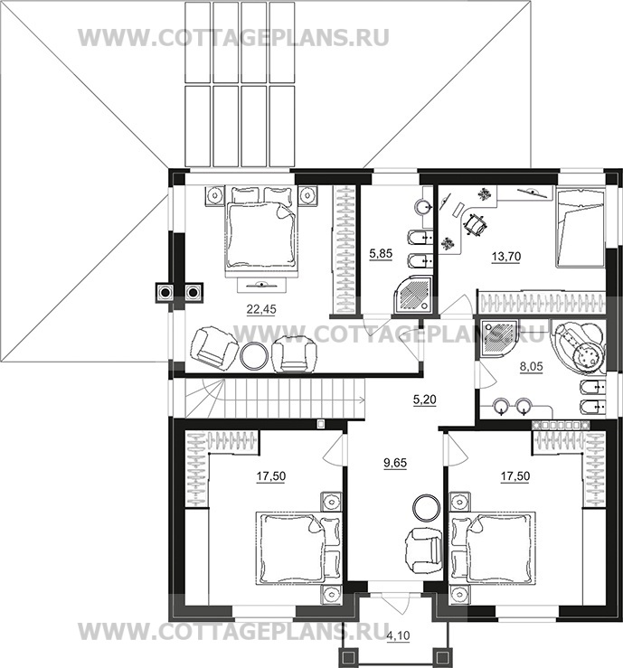 Поэтажные планы проект дома 95-25 общ. площадь 217,50 м2