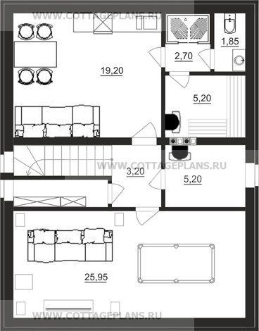 Поэтажные планы проект дома 16-91 общ. площадь 194,55 м2