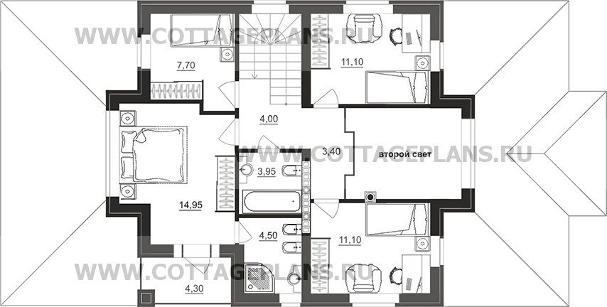 Поэтажные планы проект дома 78-24 общ. площадь 259,85 м2