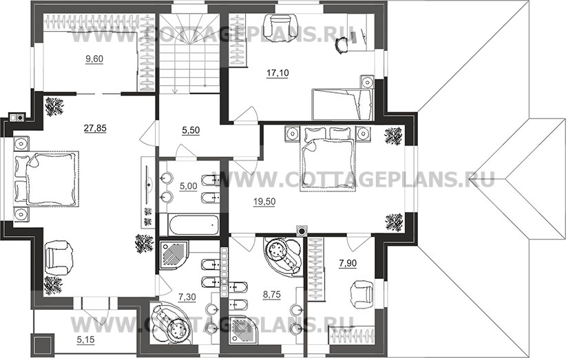 Поэтажные планы проект дома 101-49 общ. площадь 333,00 м2