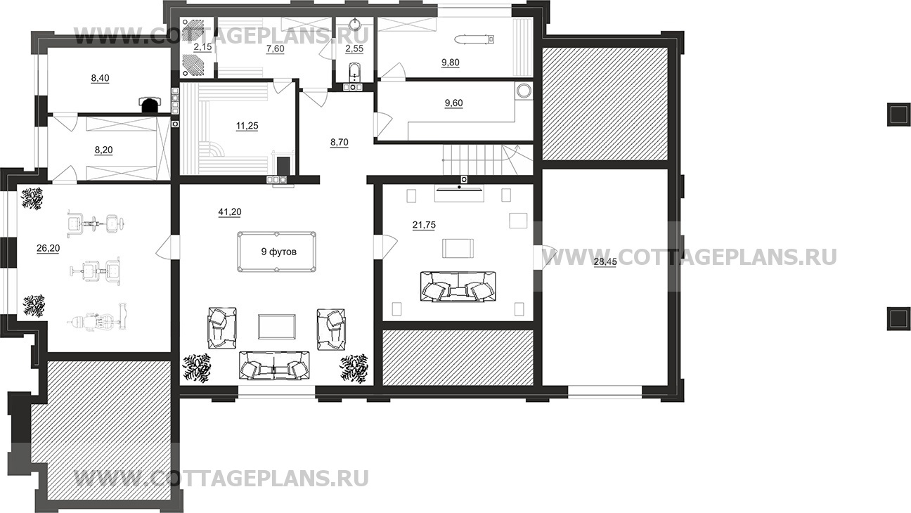 Поэтажные планы проект дома 203-46 общ. площадь 482,6 м2