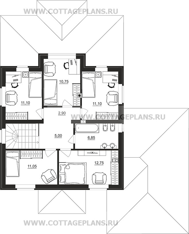 Поэтажные планы проект дома 29-72 общ. площадь 171,65 м2