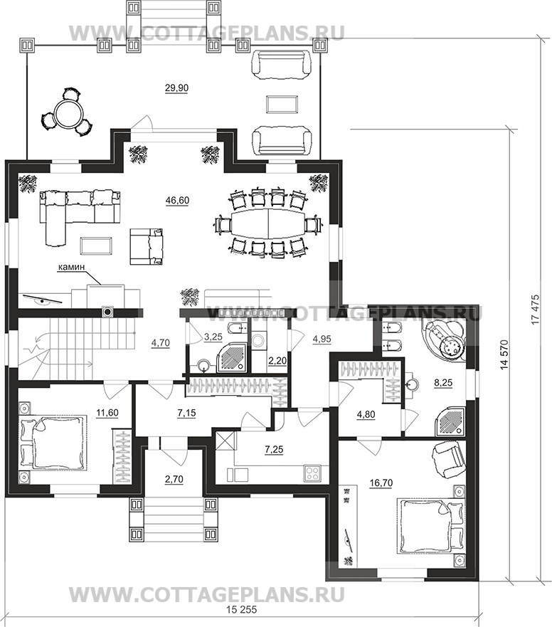 Поэтажные планы проект дома 98-86 общ. площадь 326,60 м2