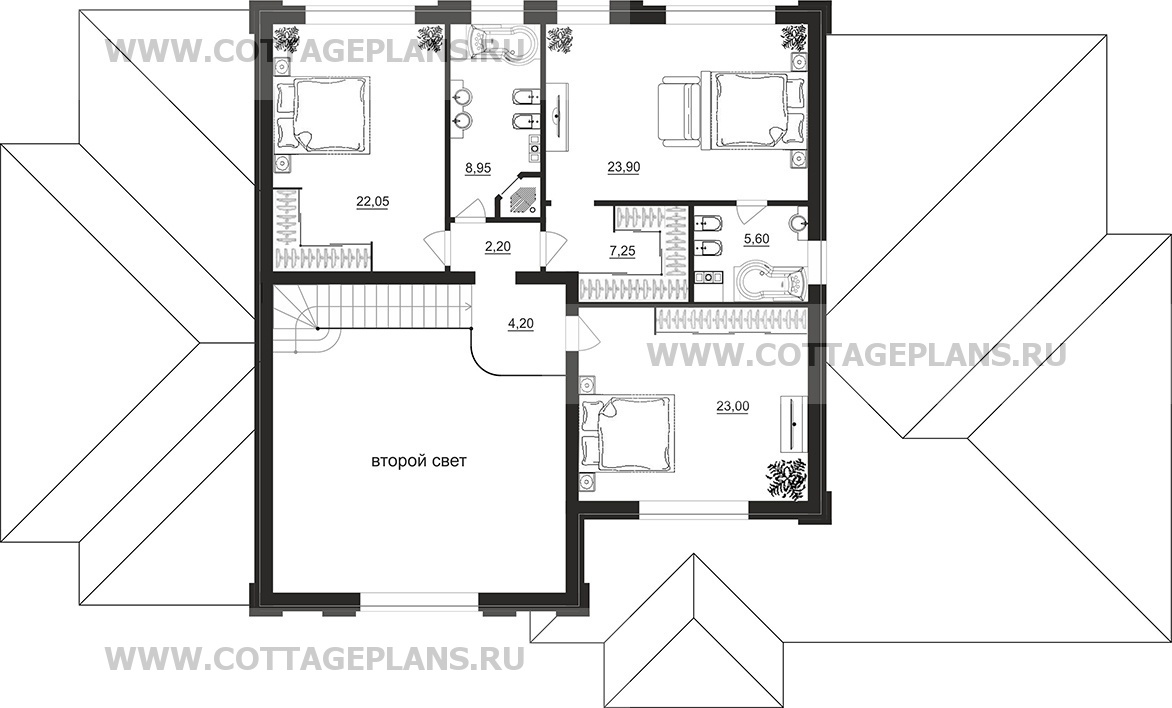 Поэтажные планы проект дома 104-22 общ. площадь 311,75 м2