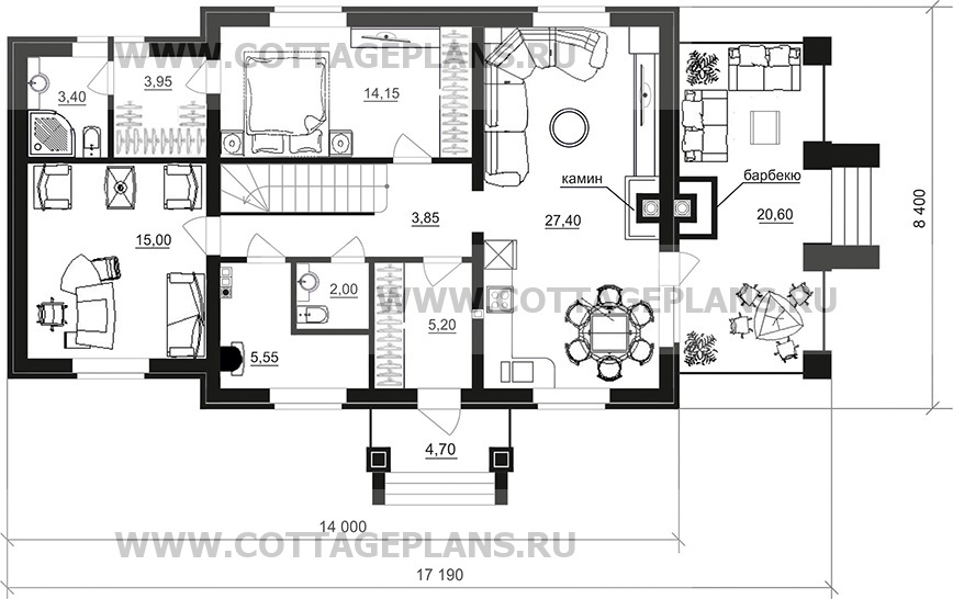 Поэтажные планы проект дома 94-43 общ. площадь 140,35 м2