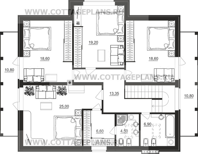 Поэтажные планы проект дома 15-29 общ. площадь 244,55 м2