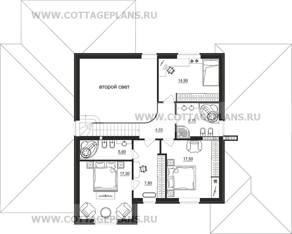 Поэтажные планы проект дома 96-26 общ. площадь 428,40 м2