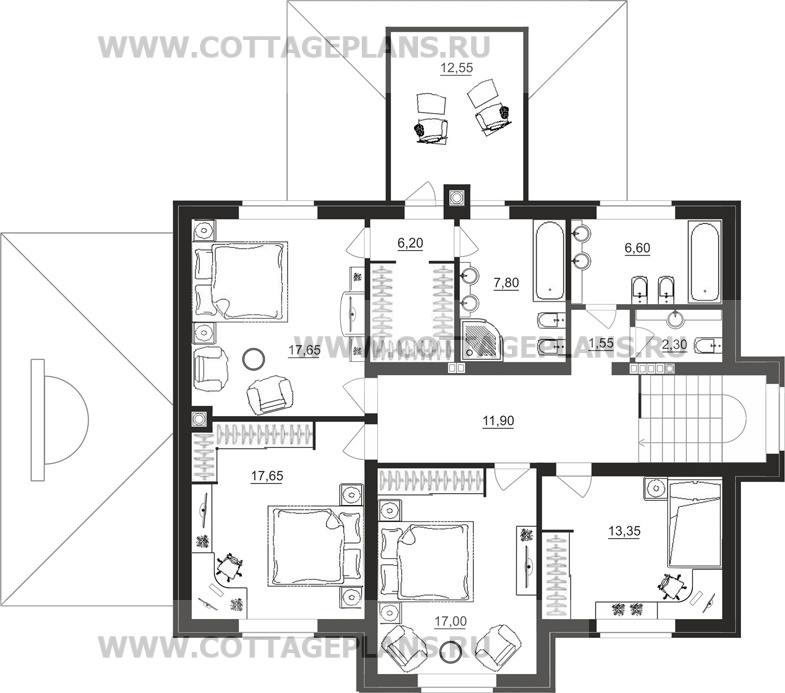 Поэтажные планы проект дома 29-19 общ. площадь 217,35 м2