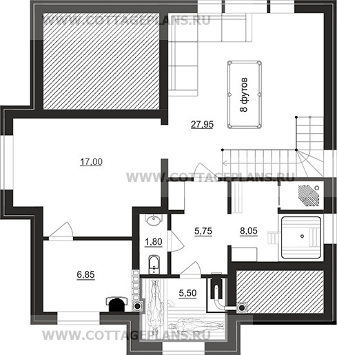 Поэтажные планы проект дома 105-70 общ. площадь 208,30 м2