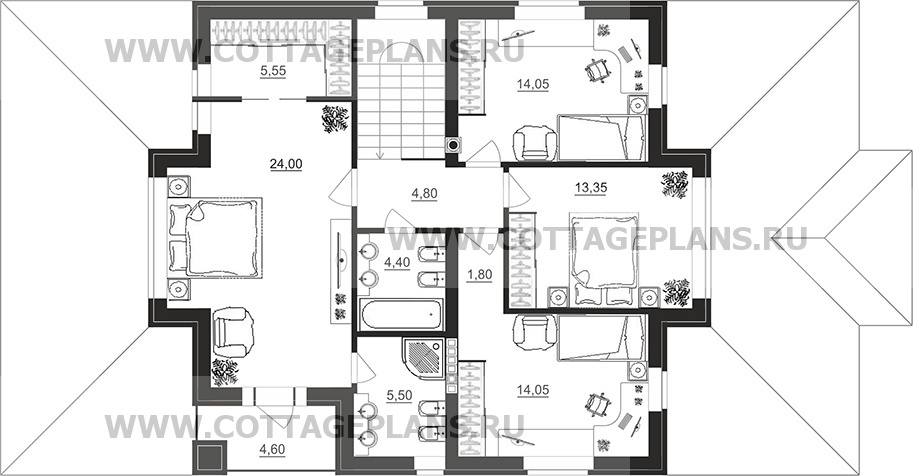 Поэтажные планы проект дома 92-84 общ. площадь 205,50 м2