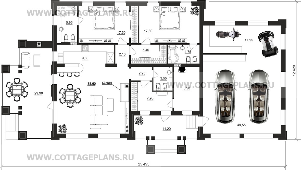 Поэтажные планы проект дома 07-92 общ. площадь 189,70 м2