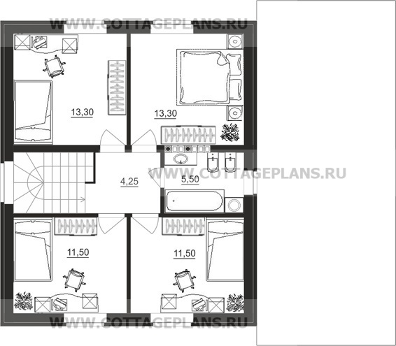Поэтажные планы проект дома 15-96 общ. площадь 120,15 м2