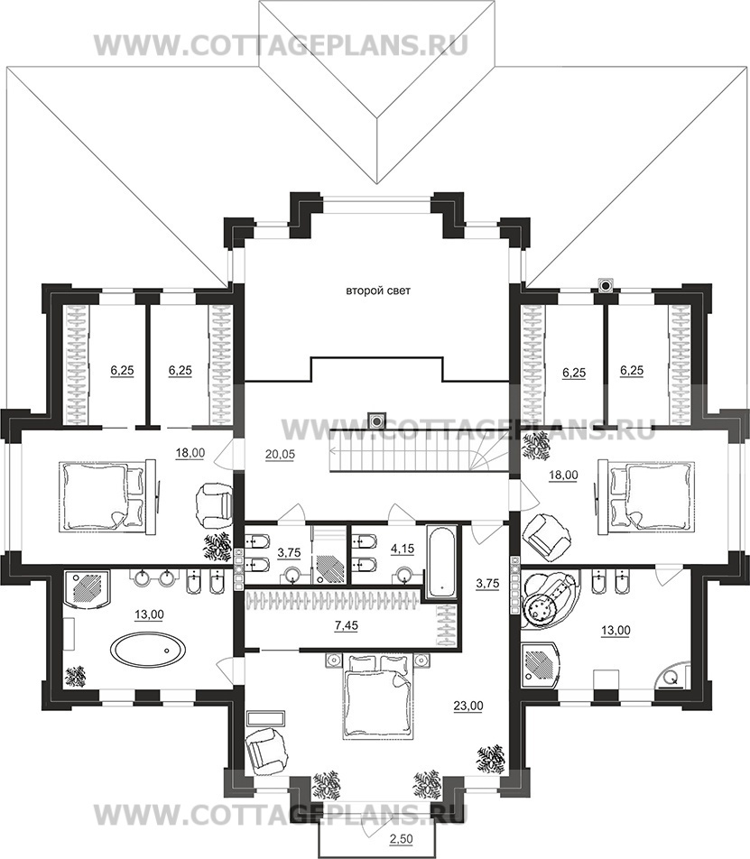 Поэтажные планы проект дома 101-23 общ. площадь 469,35 м2