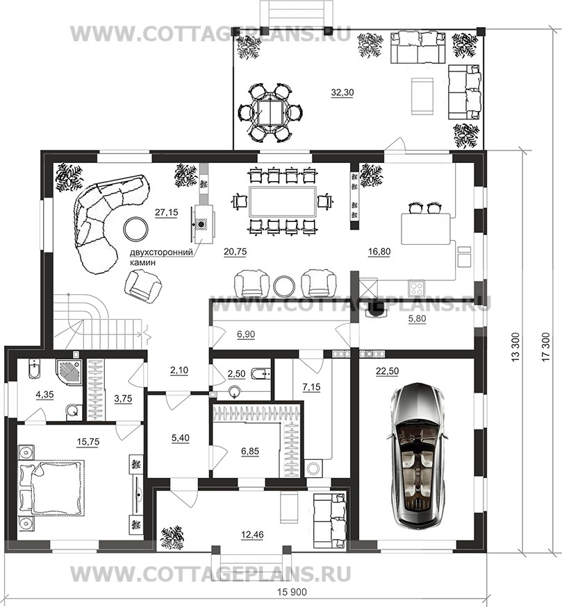 Поэтажные планы проект дома 77-35 общ. площадь 223,55 м2