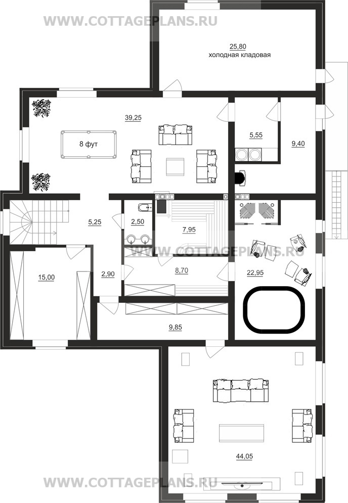 Поэтажные планы проект дома 24-11 общ. площадь 484,40 м2