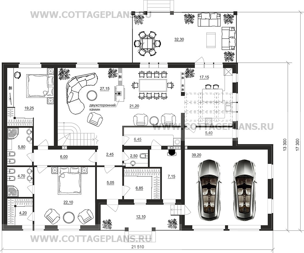 Поэтажные планы проект дома 77-39 общ. площадь 246,65 м2