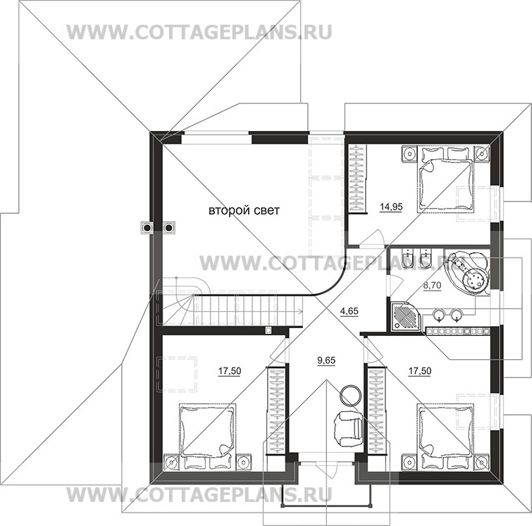 Поэтажные планы проект дома 76-77 общ. площадь 301,80 м2