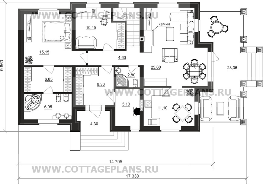 Поэтажные планы проект дома 77-24 общ. площадь 156,50 м2