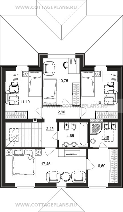 Поэтажные планы проект дома 77-82 общ. площадь 141,50 м2