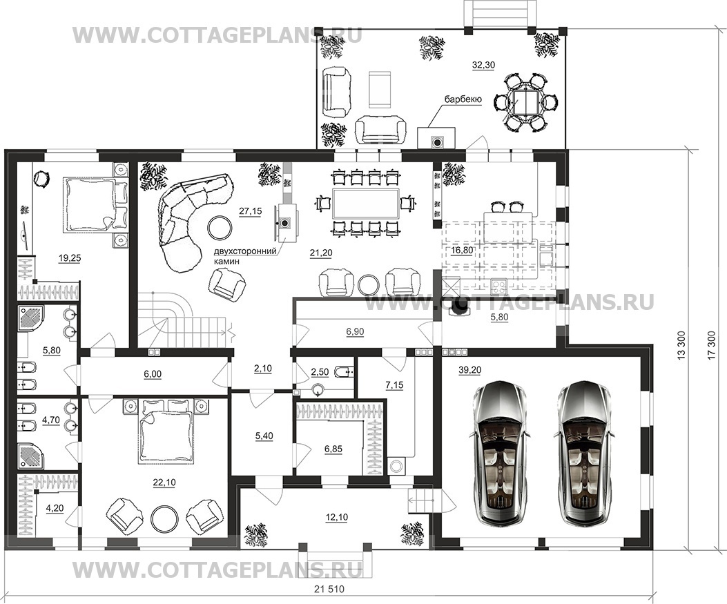 Поэтажные планы проект дома 77-40 общ. площадь 315,50 м2