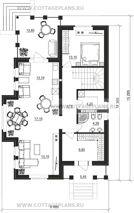 Поэтажные планы проект дома 78-49 общ. площадь 248,00 м2