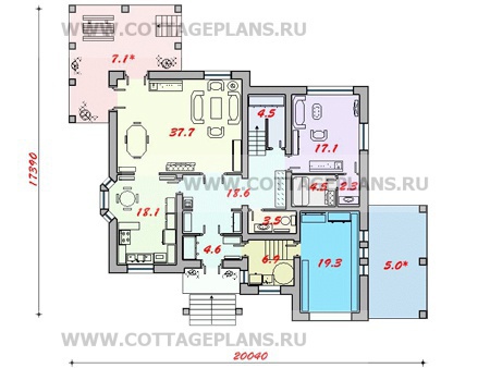 Поэтажные планы проект дома 47-97 общ. площадь 223,3 м2