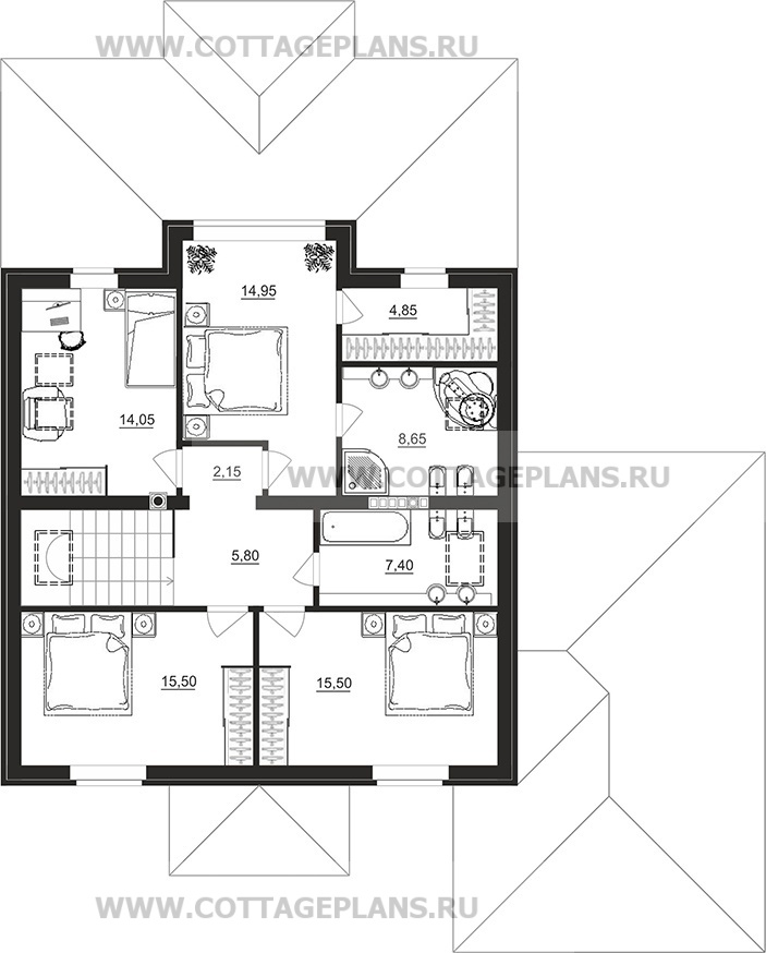 Поэтажные планы проект дома 77-86 общ. площадь 205,05 м2
