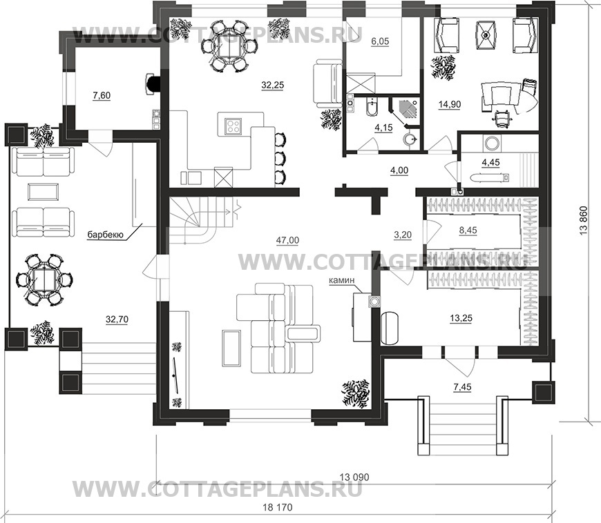 Поэтажные планы проект дома 104-16 общ. площадь 242,45 м2