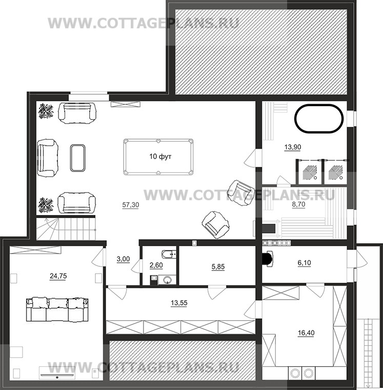 Поэтажные планы проект дома 201-63 общ. площадь 382,15 м2