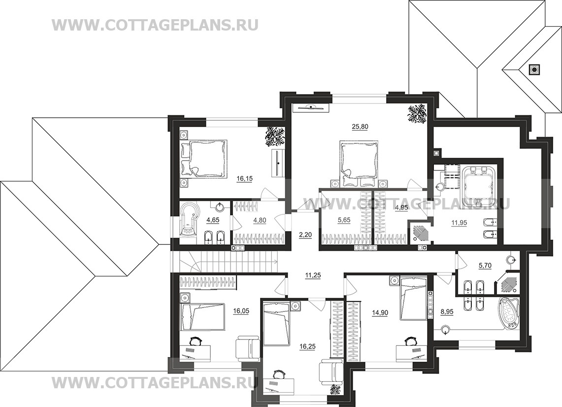 Поэтажные планы проект дома 105-03 общ. площадь 530,90 м2