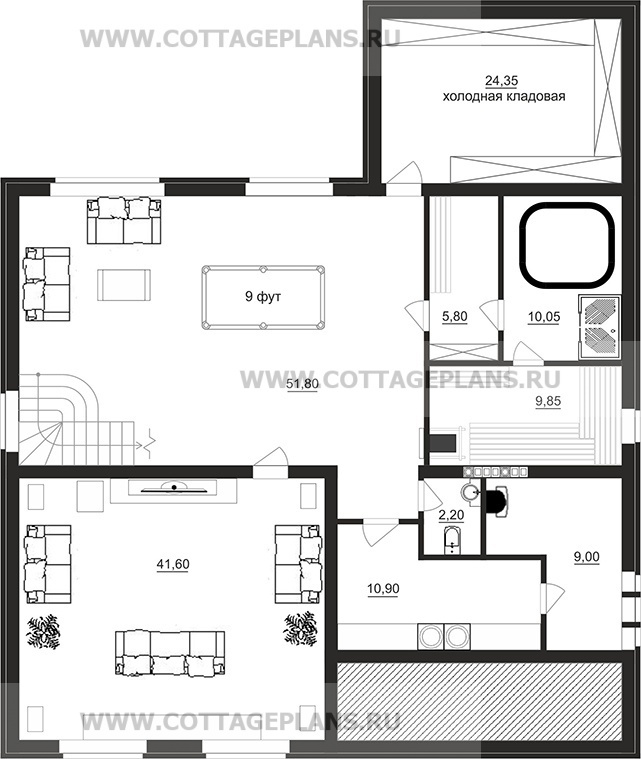 Поэтажные планы проект дома 14-98 общ. площадь 432,60 м2