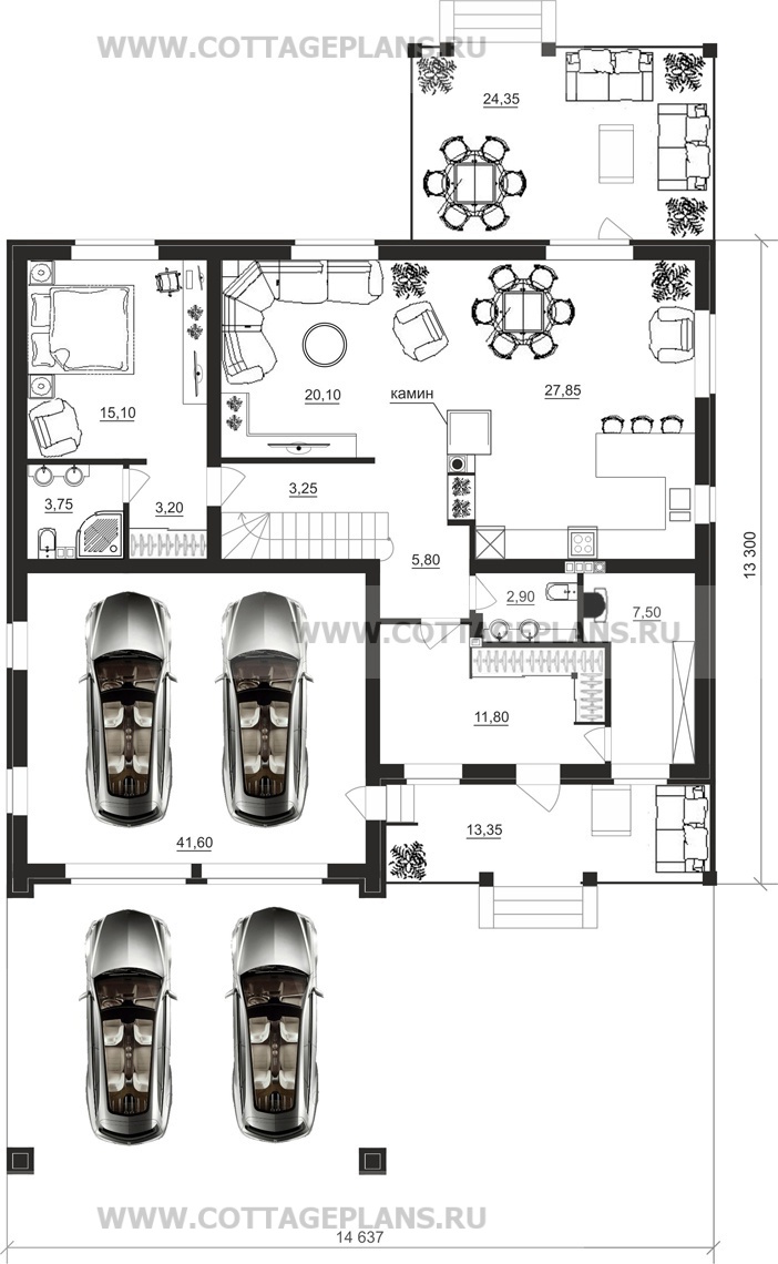 Поэтажные планы проект дома 29-04 общ. площадь 245,75 м2